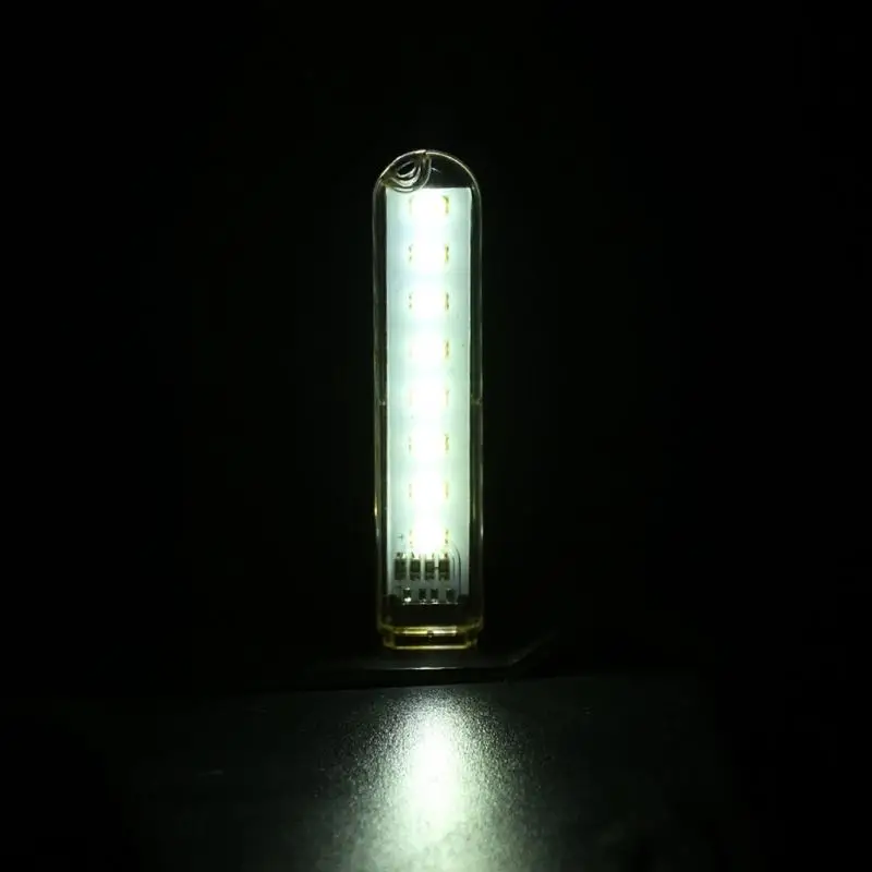 Портативный мини USB Мощность 8 светодиодный Ночной светильник 5V теплая/чисто белый, красный, зеленый, синий светильник для Мощность банк портативного компьютера