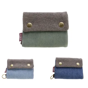 

New Handmade Three Folded Canvas Multi-functional Purse Cowboy Cotton Wallet Bag Nappy Bags