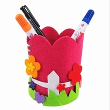 Baby Kids Educational DIY Craft Puzzle Kit Cute Creative Handmade Pen Container DIY Pencil Holder Kids Craft Toy Kits