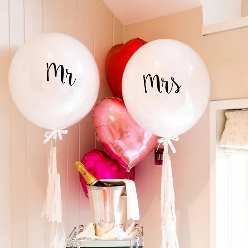 1Pcs36Inch Mr& Mrs белые шары из латекса украшения детский воздушный шар большой размер Свадебная вечеринка тема Декор поставки День святого Валентина