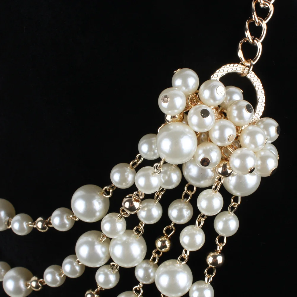 Трендовое многослойное ожерелье для женщин ручной работы Многослойное жемчужное ожерелье цепочка ожерелья для свитера