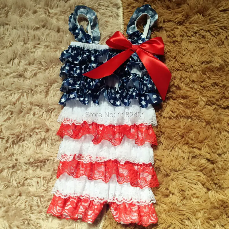 4th of july Romper Wholesale Baby Girl fourth of july outfits