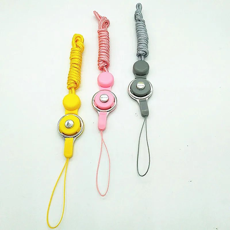 

2PCS/set 2 in 1 Detachable spin buckle Mobile Phone Straps Multi-function solid color Rope Lanyard Neck Strap Phone Decoration