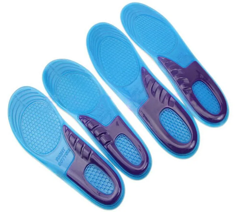 Hiking Feet Care Gel Insoles Inserts Men Athletic Shoes Cushion Women Football Sports Soles Shock Absorbing Silicone Gel Insoles 2 Sizes SMALL LARGE Cut to Fit