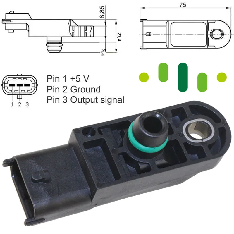 

0281002616 MAP Sensor Manifold Absolute Boost Pressure Sender For RENAULT CLIO MODUS TWINGO ESPACE GRAND SCENIC LAGUNA 1.2 2.0