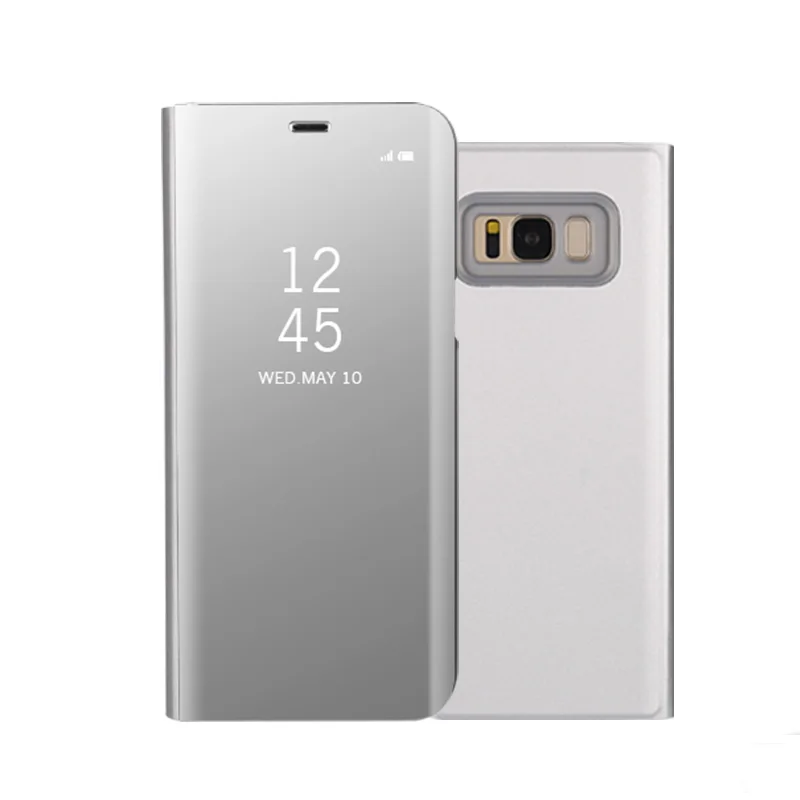 Зеркальный флип-чехол для телефона для samsung Galaxy Note 9 8 S9 S8 A8 плюс S6 S7 край A3 A5 A7 J3 J5 J7 Neo Nxt Max Prime чехол - Цвет: Silver