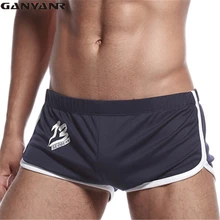 GANYANR Brand Mens Boxer Shorts Trunks Cotton Men Running Sports Yoga Big Plus Size Crossfit Gay Gym Solid Boxers Solid