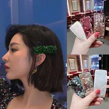 Женские заколки для волос BB, рыбные весы с блестками, градиентные цветные заколки, прямоугольные блестящие вечерние шпильки для укладки