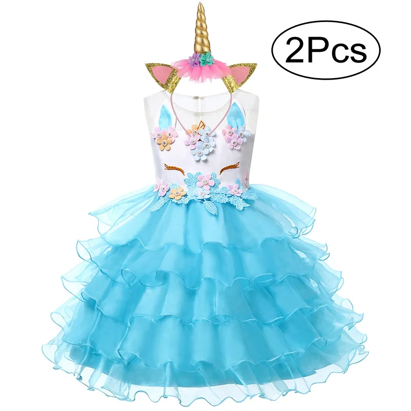 Для маленьких девочек Единорог Платье Пасха выполнение платье детские Одежда для девочек; костюм Детские платья для свадьбы первый день рождения девочки вечерние платье