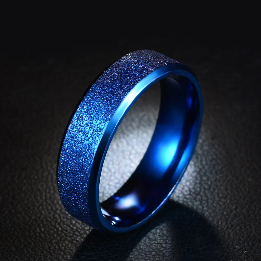 Индивидуальное матовое кольцо из титановой стали для женщин, простое женское обручальное кольцо черного/синего/золотого цвета, размеры 5, 6, 7, 8, 9, 10, 11, 12 - Цвет основного камня: ED376-2