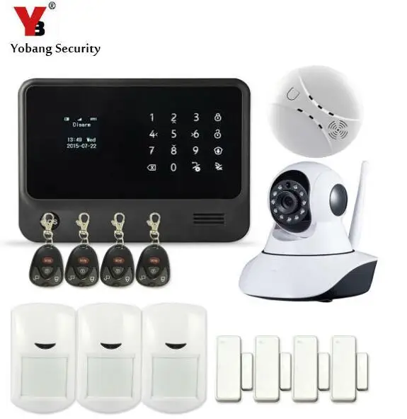 Yobang Security Wifi Home Smart Alarm System Low battery Indication GSM/SMS/GPRS Alarm APP Remote control Smart Home Security Yobang Security Wifi Home Smart Alarm System Low battery Indication GSM/SMS/GPRS Alarm APP Remote control Smart Home Security