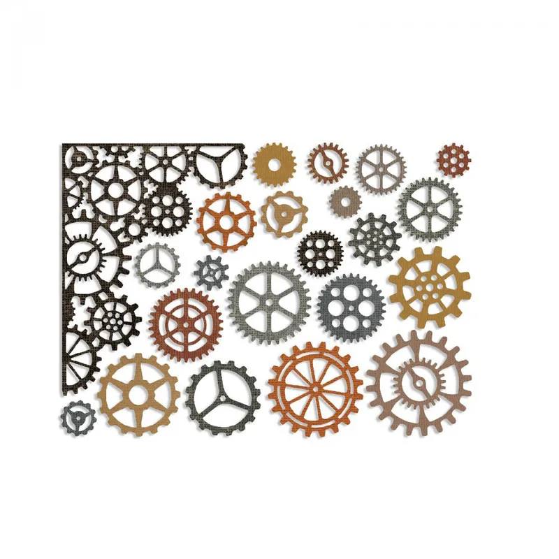 

2019 3D DIY New Layered Metal Cutting Dies and Scrapbooking For Paper Making Gear Embossing Stamps Frame Card Craft Dies Set