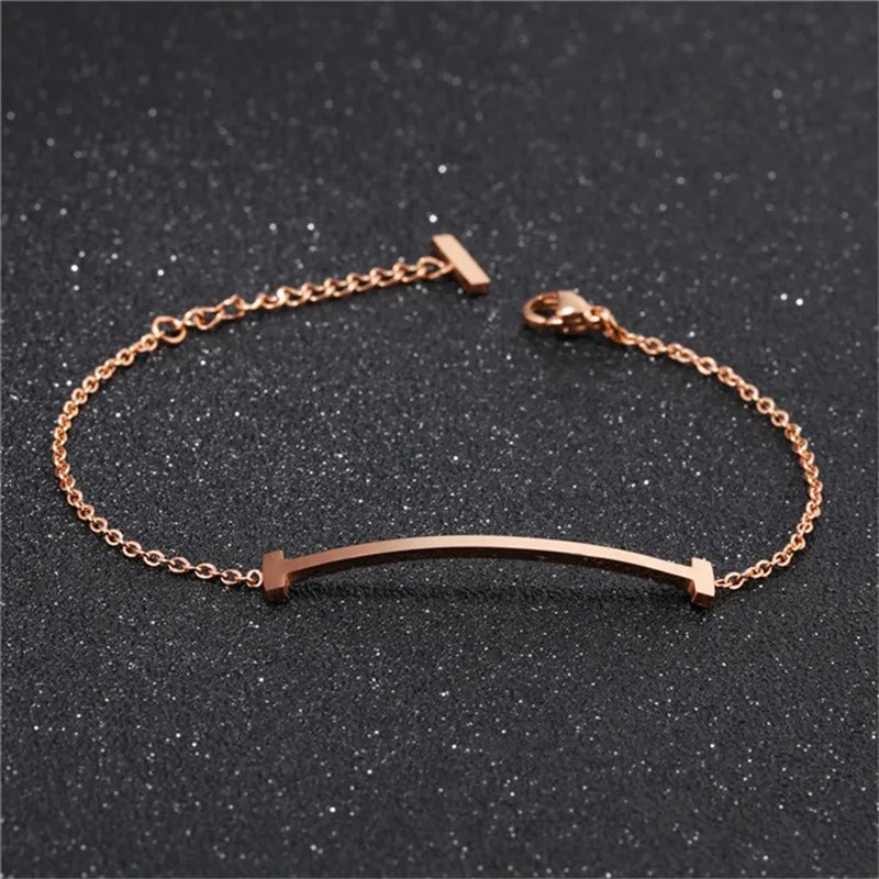 Thin Simple Bracelet for Ladies Charm Stainless Steel Titanium Bracelet