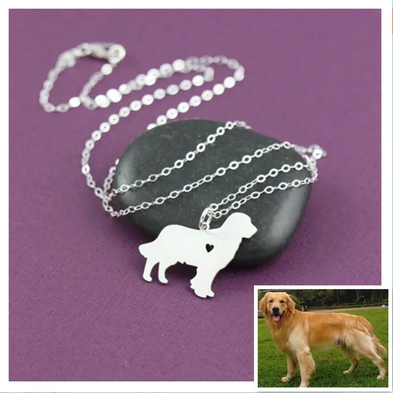 Golden Retriever silver plated dog necklaces Pendant Dog Breed Charm