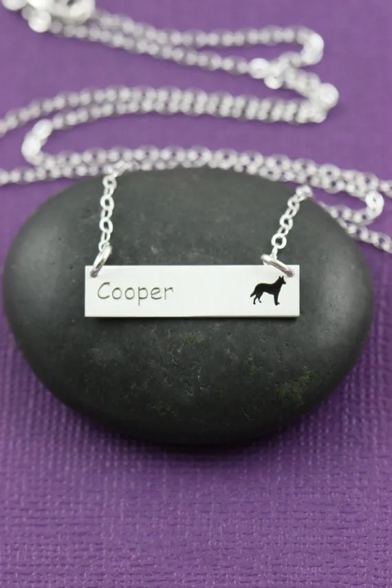 sale personalized dog necklace bar jewelry engraved custom memorial