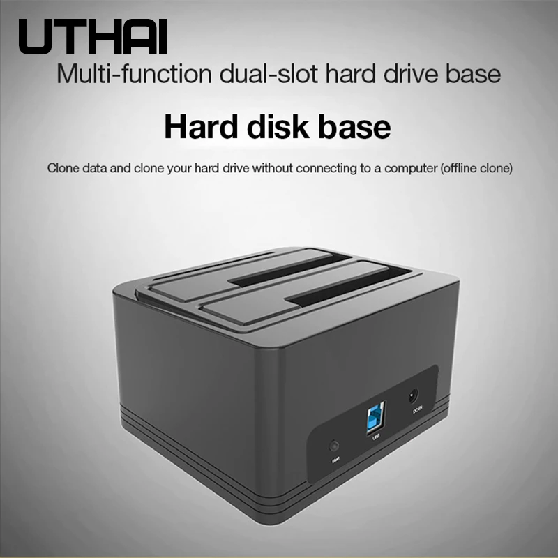 Clone Machine HDD Base PC Hard Drive Hard Drive Base HDD Docking Station Hard Drive Dock External HDD Dock Hard Drive Reader Hard Disk SSD Black Rubbe