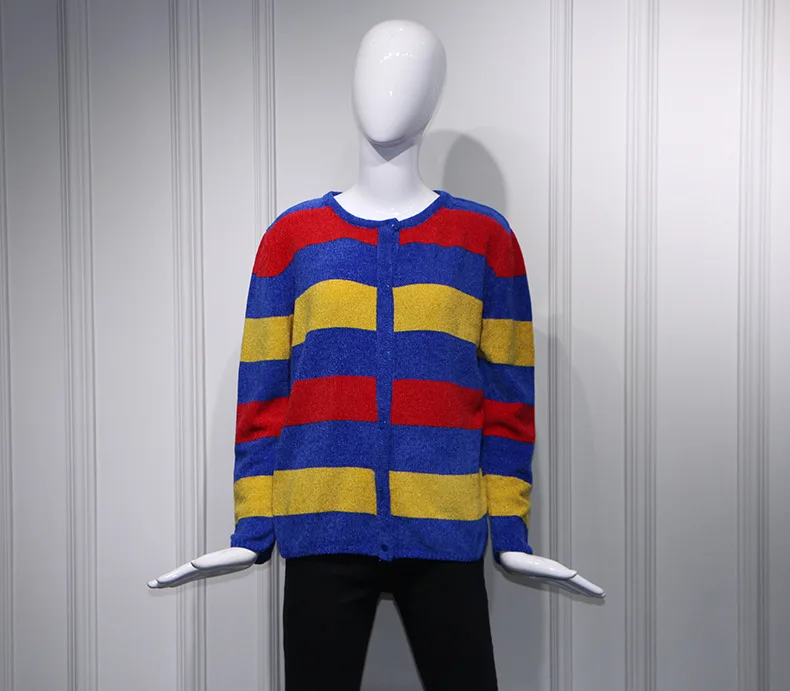 Star Kim Pang Ya Street Photo of The Same Color Striped Plush Korean Version Cardigan Loose Lazy Sweater Trendy Women 2019 Star Kim Pang Ya Street Photo of The Same Color Striped Plush Korean Version Cardigan Loose Lazy Sweater Trendy Women 2019