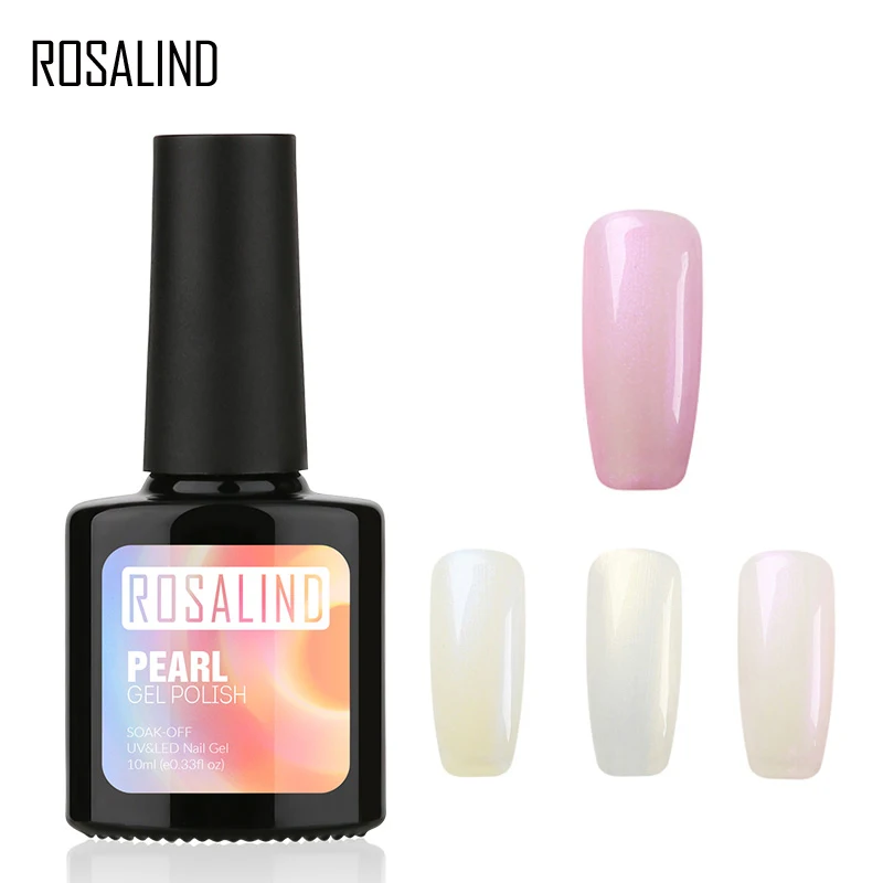 

ROSALIND Gel 1S 10ml Pearl UV Nail Polish Pure Color UV Gel Polish Soak Off Led Professional Long Lasting Gel