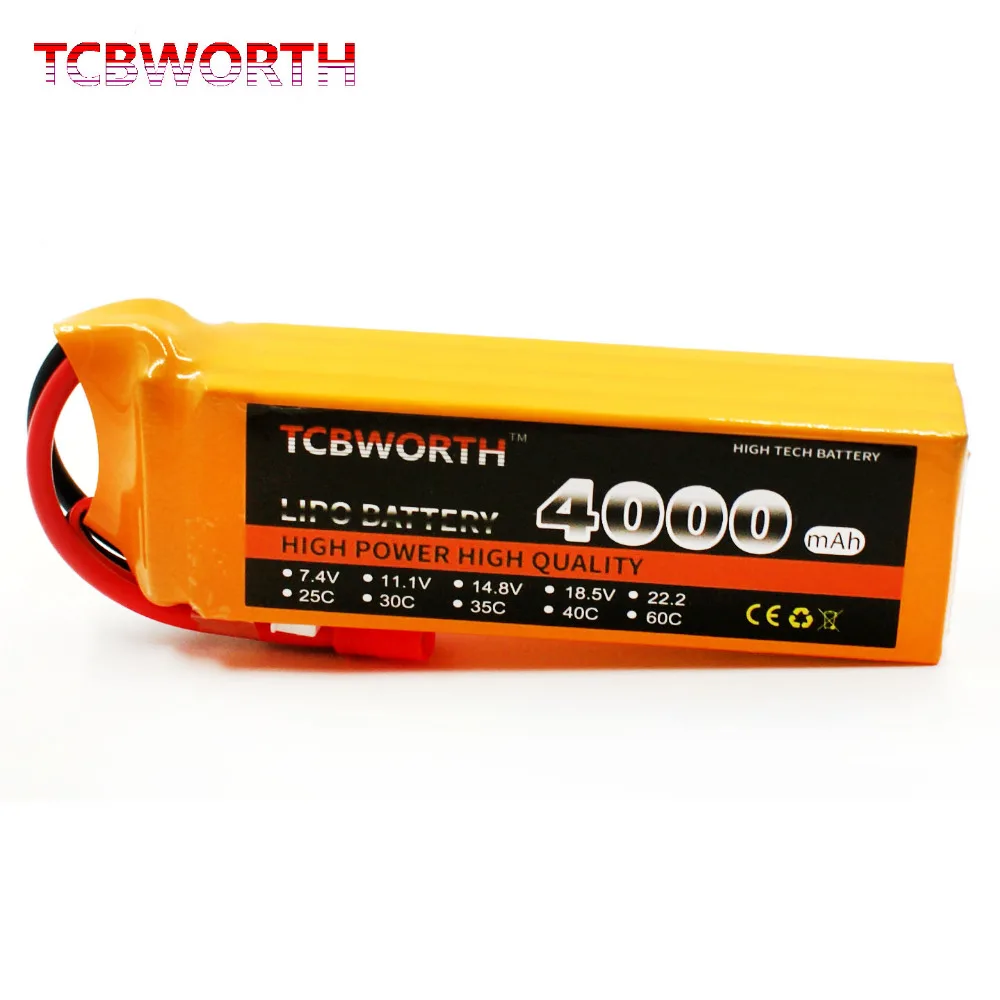 TCBWORTH провод с силикатной гелевой Батарея 14 8 V 4000 мА/ч 30C 4S для RC самолет вертолет