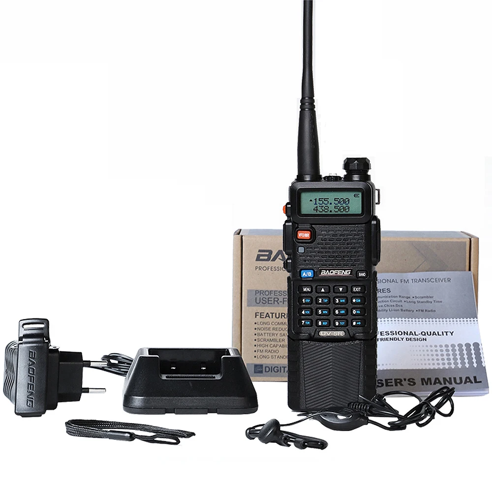 Портативная рация Baofeng Двухдиапазонная VHF & UV 5R/400 520MH с батареей 3800 мАч 5R 5 Вт