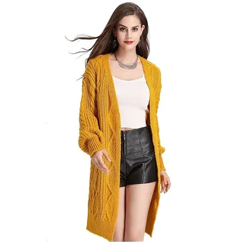 

Winter Spring Knit Sweaters Cardigans Women Oversized Lantern Sleeve Casual Poncho Long Cardigan