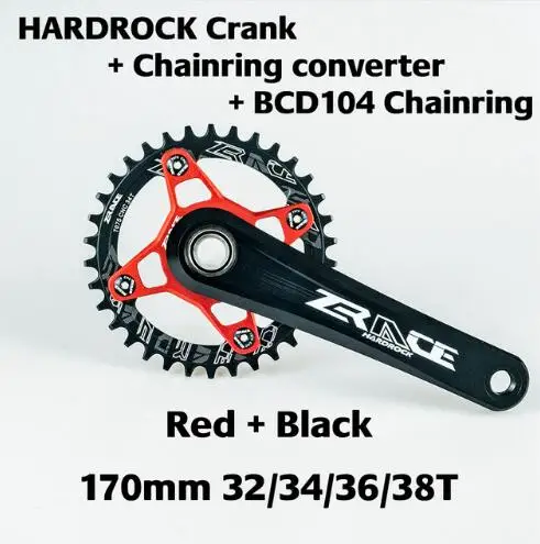 Zracing HARDROCK 1x10 11 12 speed Crankset Vickers-твердость 21! Для MTB 170 мм/175 мм, 32 T/34 T, цепной набор коленей SRAM EAGLE - Цвет: BCD104 black 170