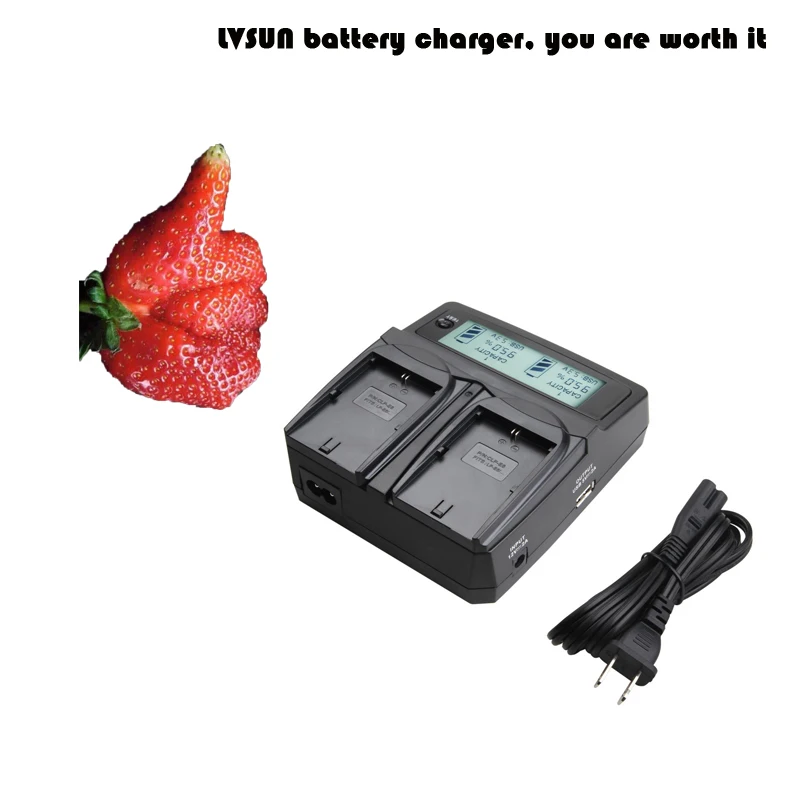 

Udoli DMW-BCL7 BCL7 DMW-BCL7E Camera Battery Dual Charger LCD Display for Panasonic Lumix DMC FH10 FH50 FS50 F5 AA/AAA battery