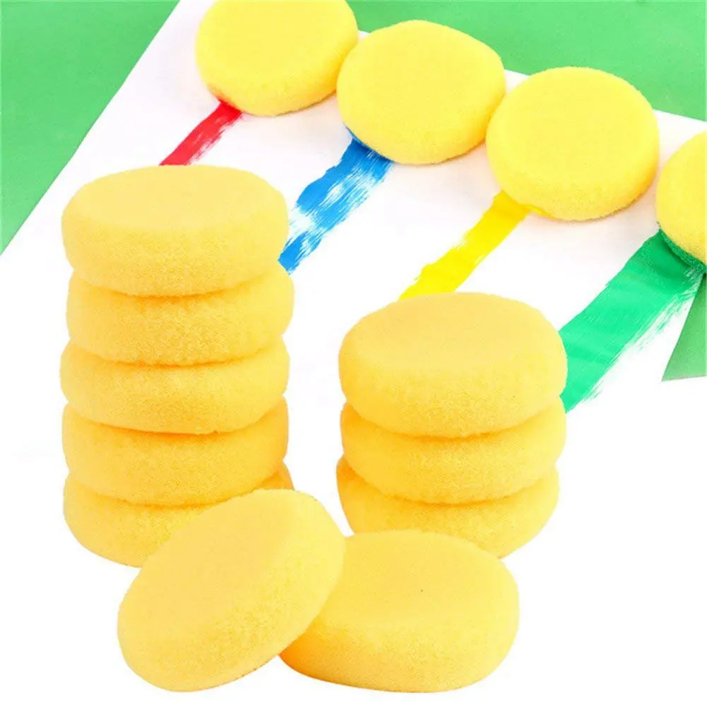 3 Pieces Paint Sponge Applicator Round Painting Sponge Craft Sponges Synthetic Artist Sponges Watercolor Sponges for Art Craft Pottery Clay Cleaning Ceramics Wall 