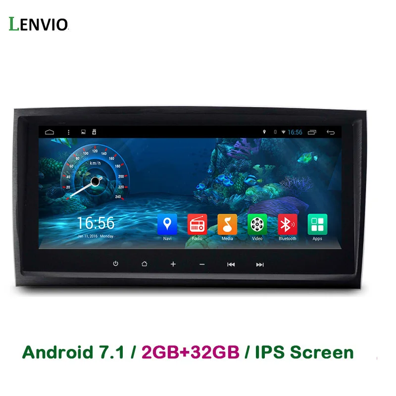 Excellent Lenvio RAM 2GB+32G 8.8"IPS Android 7.1 Auto Radio CAR GPS DVD player For Mercedes Benz SLK R171 W171 SLK200 SLK280 SLK300 SLK350 0