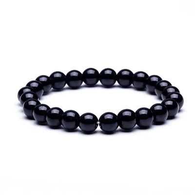 Natural Stone Beads Bracelets High Quality Tiger Eye Buddha Lava Round Beads Elasticity Rope Bracelets for women& men jewelry - Окраска металла: 17