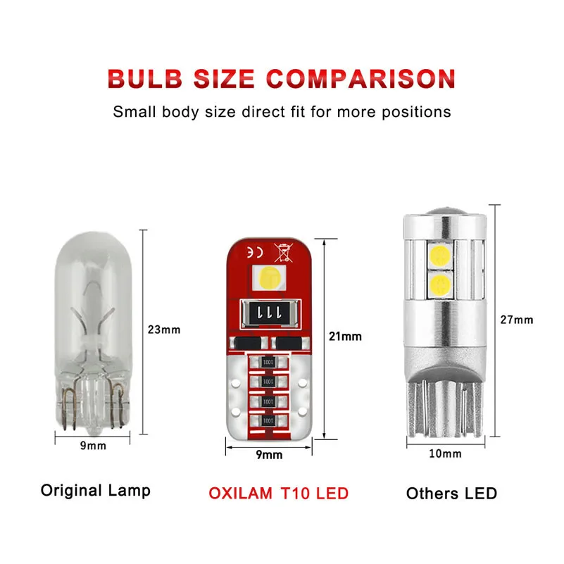 10x T10 Светодиодные лампы W5W 168 194 LED CANBUS автомобильное Внутреннее освещение