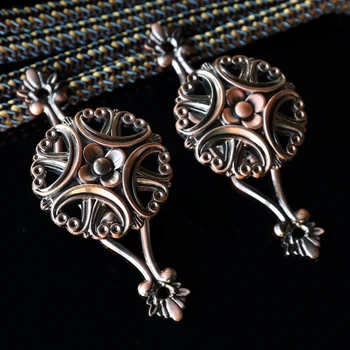 

One pair curtain Holdback wall hook European simple modern accessories straps alloy Hollow floral curtain tieback Holdbacks M219