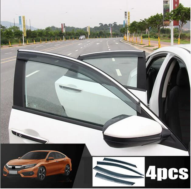 4 подходит для ПК HONDA CIVIC SEDAN 2016 2017 боковые окна Дефлекторы от дождя козырек