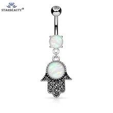 Starbeauty Опал подвеска в форме руки пирсинг для пупка 316L пирсинг из хирургической стали кольца для пупка серьги пирсинг сексуальные украшения для тела