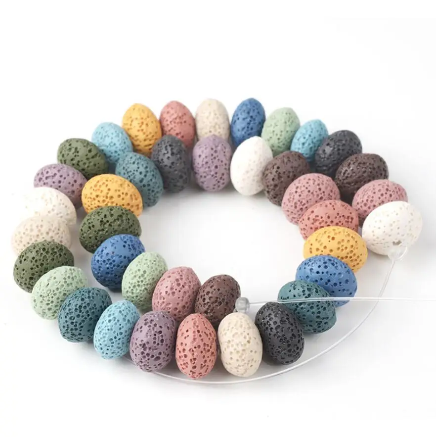 

15X10mm Colorful Lava Stone Bead For DIY Essential Oil Diffuser Bracelet Necklace Earrings Making