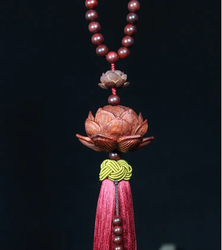 

Car pendant car ornaments sandalwood lotus ornaments high-end rearview mirror peace symbol pendant jewelry