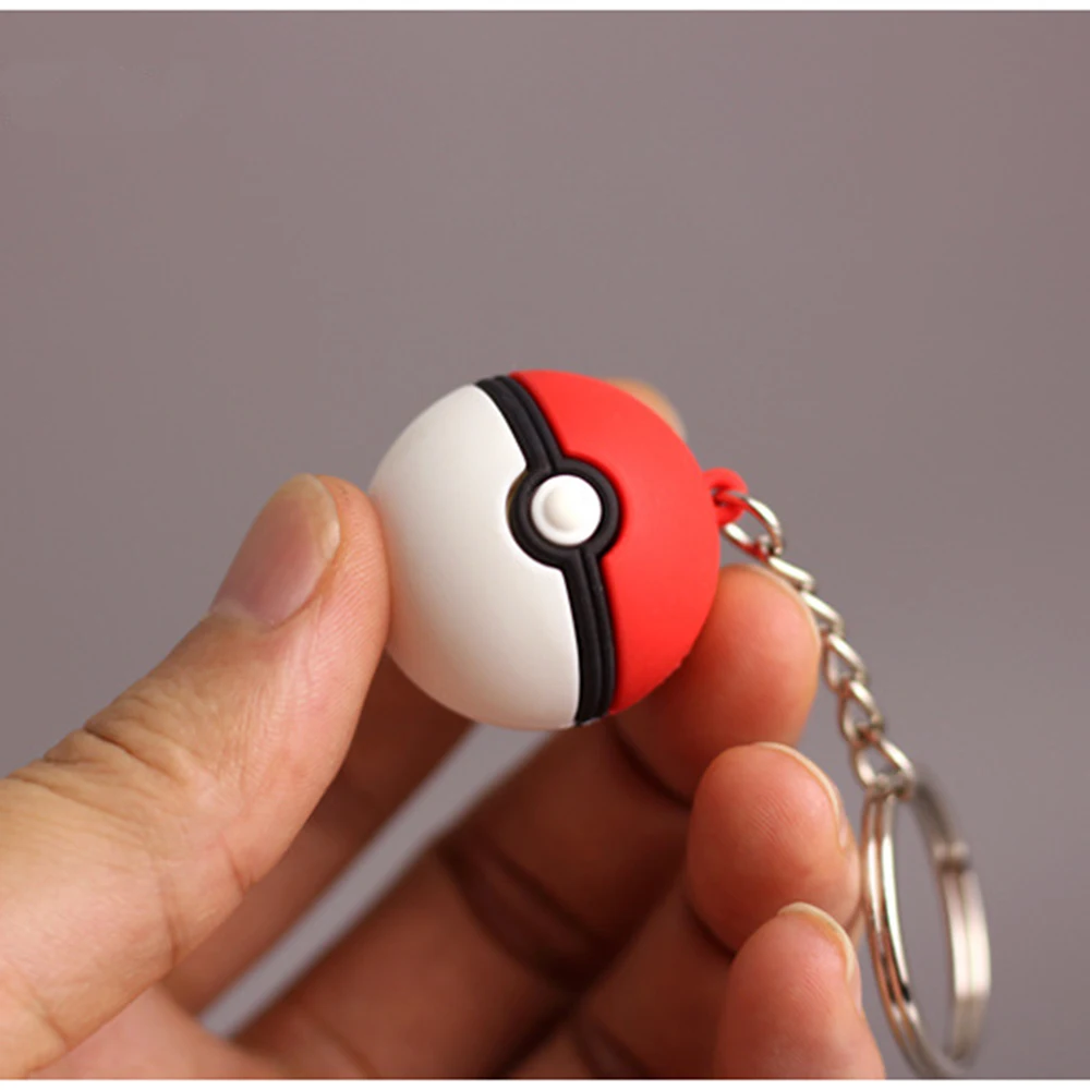 

3D Anime Pokomon Go Key Ring Poke Ball Keychain Pocket Monsters Key Holder Pendant Mini Charmander Squirtle Bulbasaur Figure Toy