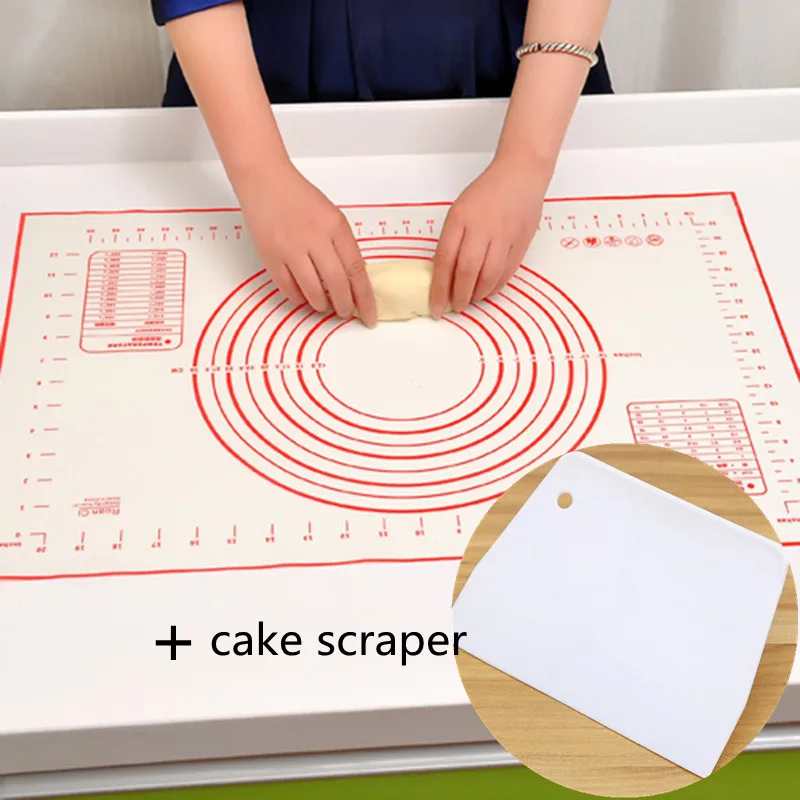 

Silicone Baking Mat Pizza Dough Maker Pastry With Cake Scraper Kitchen Gadgets Cooking Tools Bakeware Rolling Dough Pad