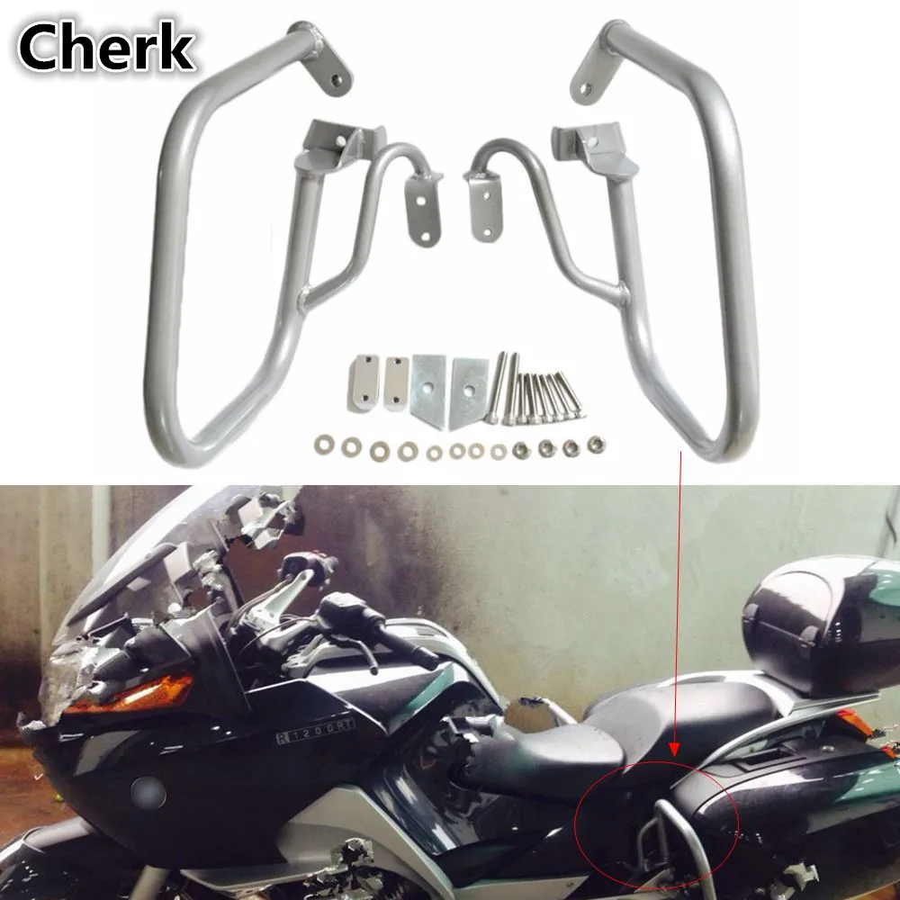 

Silver Motorcycle Crashbars Crash Bars Trunk Protection for BMW R1200RT R 1200RT 2005-2013