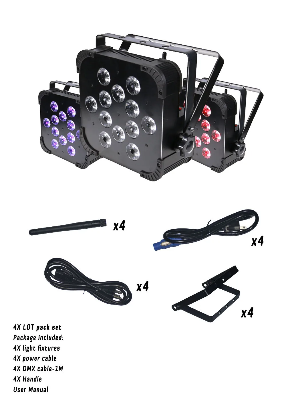 Большая распродажа 12*18 Вт 6в1 RGBAW+ UV DMX512 беспроводной IRC пульт светодиодный плоский Par-прожектор мини сценический светильник-проектор для свадебной вечеринки