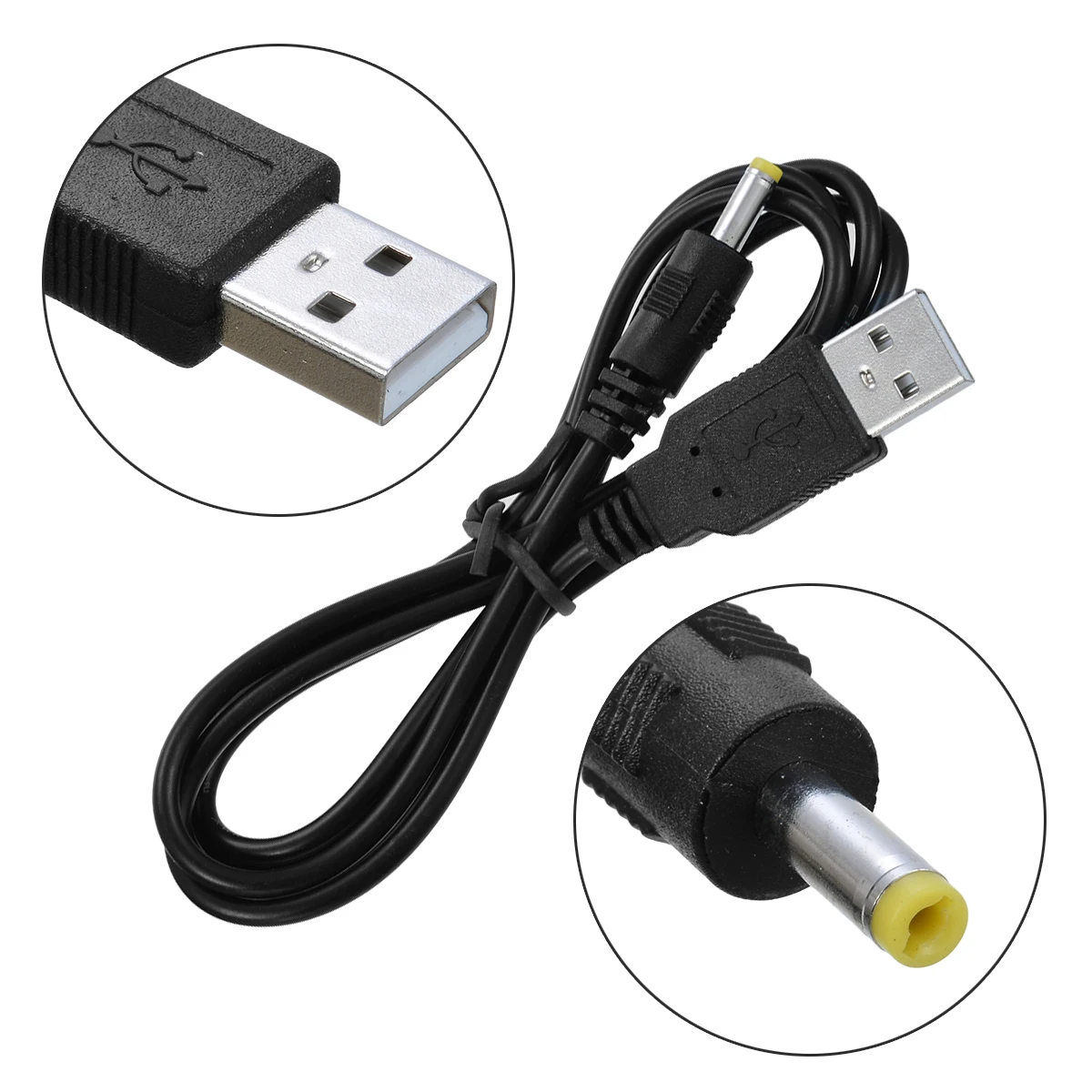 DC Power Plug USB Convert 4.0 x 1.7mm USB Male to Male Power Charge Cable Cord Connector