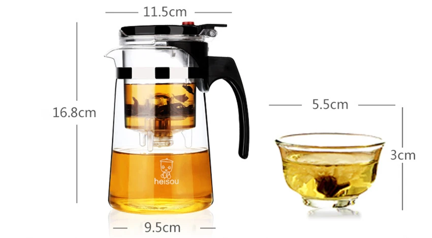High quality Heat Resistant Glass Teapot Chinese kung fu Tea Set Puer Kettle Coffee Tea Infuser Convenient Office Tea PotA5