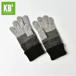 KBB Xmas Black Friday женские мужские удобные серые дизайнерские овечья шерсть вязаное изделие Pom зимние перчатки без пальцев цельные перчатки