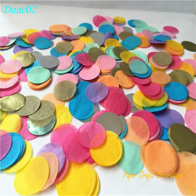 30g pack 2 5cm 1inch mixed color circle shape tissue paper confetti