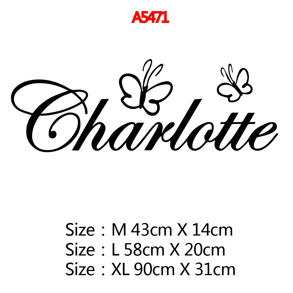 Custom Name Butterfly Vinyl Decals Wall Stickers For Kids Room Decoration Wall Decals