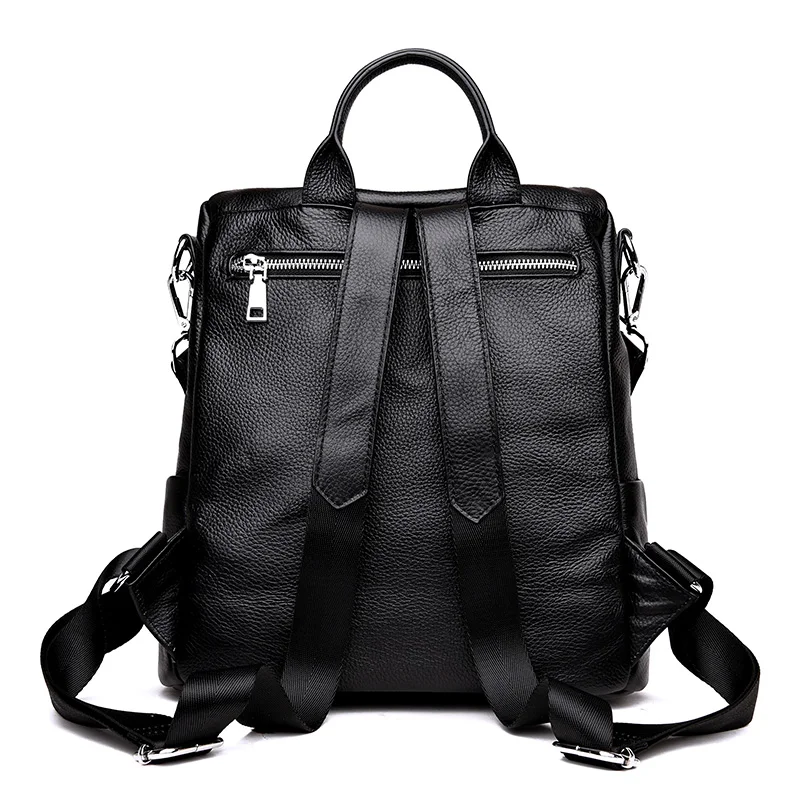 Женский модный рюкзак из натуральной кожи для школьниц, черные рюкзаки для путешествий для женщин, mochila feminina
