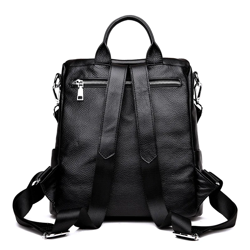 Las mujeres mochila de moda de mujer de cuero genuino para niñas de la escuela viaje Negro mochilas bolsas para las mujeres 2018 mochila femenina Las mujeres mochila de moda de mujer de cuero genuino para niñas de la escuela viaje Negro mochilas bolsas para las mujeres 2018 mochila femenina