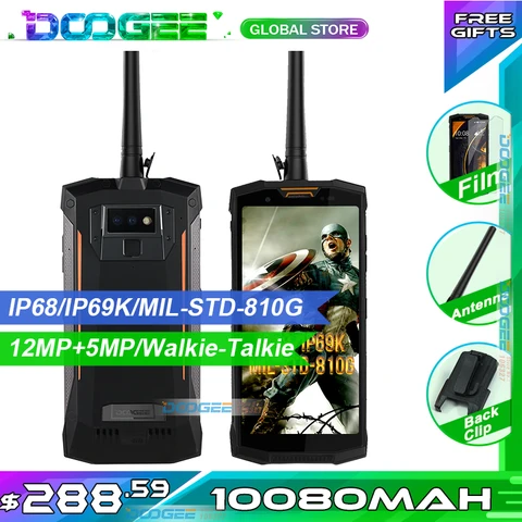 Fast shipping IP68 DOOGEE S80 Waterproof shockproof 10080mAh 5 99   MT6763T 6GB 64GB Smartphone 16MP Camera FHD 