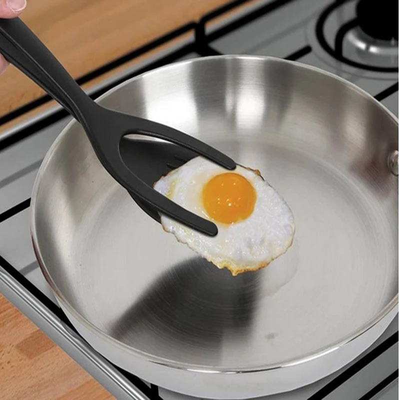 

2-in-1 Kitchen Tool Silicone Omelette Spatula Pancake Toast Omelette Turner Toast Fried Egg Clip Household Cooking Gadgets
