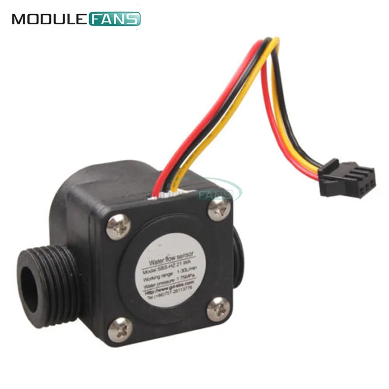 

G1/2 Water Flow Sensor Fluid Flowmeter Switch Counter 1-30L/min Meter 1.75MPa Hall Flow Sensor Water Control